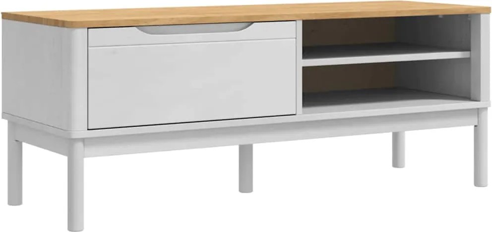 vidaXL Előszoba pad fiókkal FLORO Fehér 115 x 40 x 45 cm Tömör fenyőfa