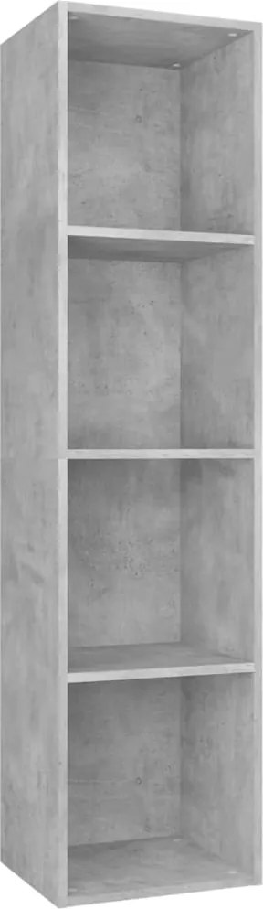 vidaXL betonszürke szerelt fa könyv-/TV-szekrény 36 x 30 x 143 cm