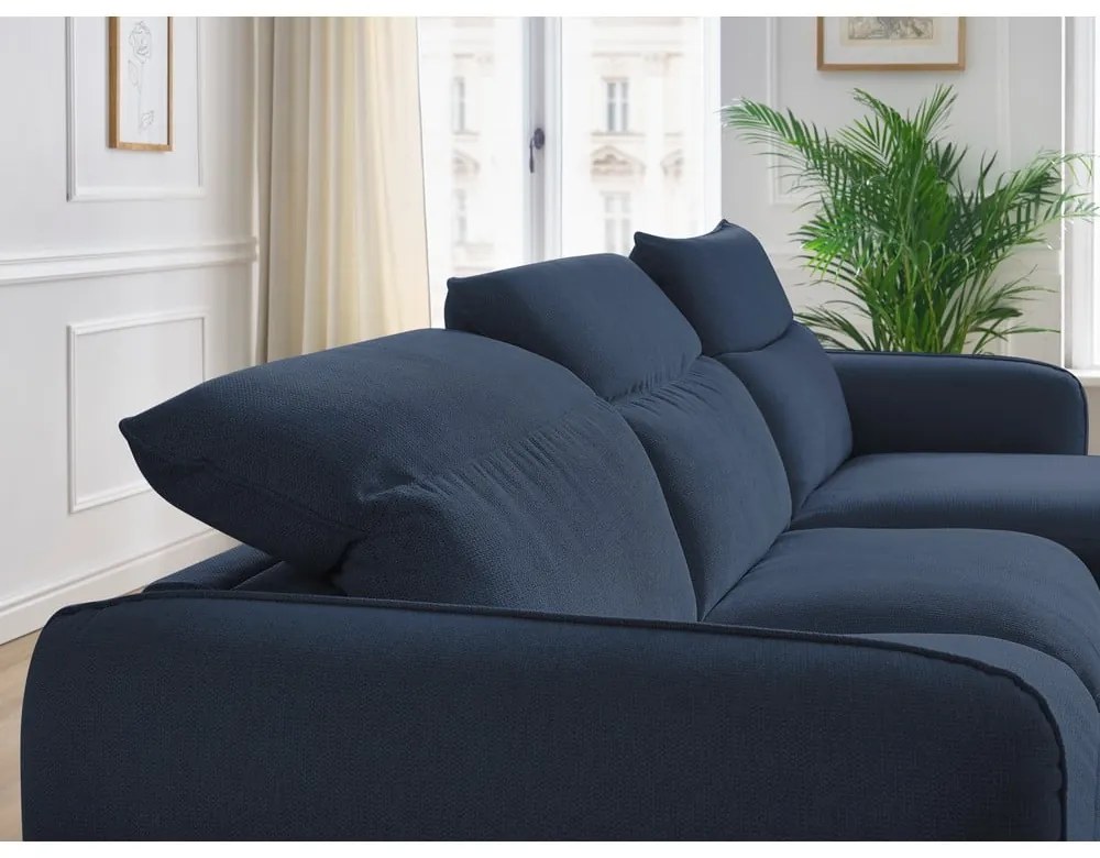 Sötétkék kinyitható sarokkanapé (variálható) Achille – Bobochic Paris
