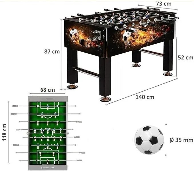 Professzionális csocsóasztal Leeds 140 x 73 x 87 cm Fireball