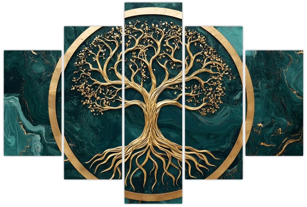 Kép – Márványban lévő arany életfa (150x105 cm)