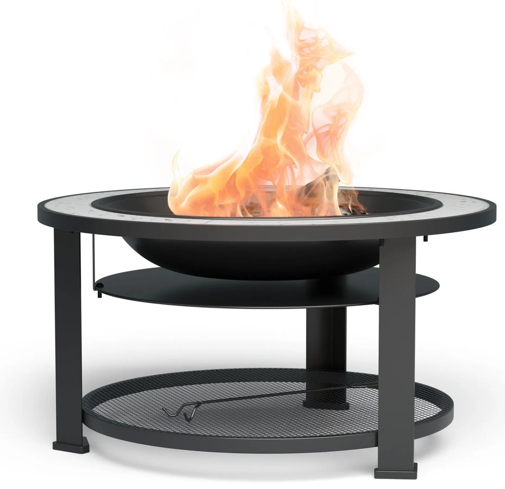Blumfeldt Merano Circolo 3 az 1-ben, tűzrakóhely grill funkcióval, használható asztalként, 87 cm-es átmérő
