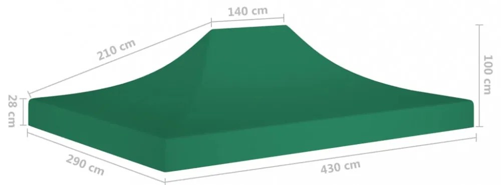 zöld tető partisátorhoz 4,5 x 3 m 270 g/m²