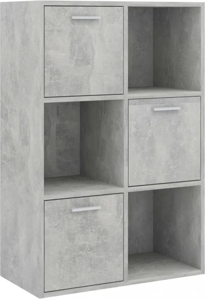 betonszürke szerelt fa tárolószekrény 60 x 29,5 x 90 cm