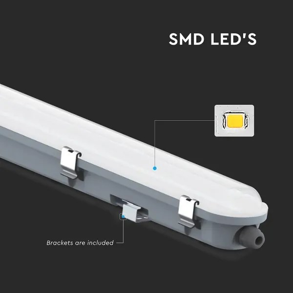 LED technikai fénycsöves lámpatest vészvilágítási modullal LED/36W/230V 6500K IP65 2200mAh 120 cm