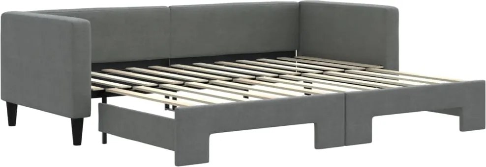 vidaXL sötétszürke szövet kihúzható heverő 80 x 200 cm