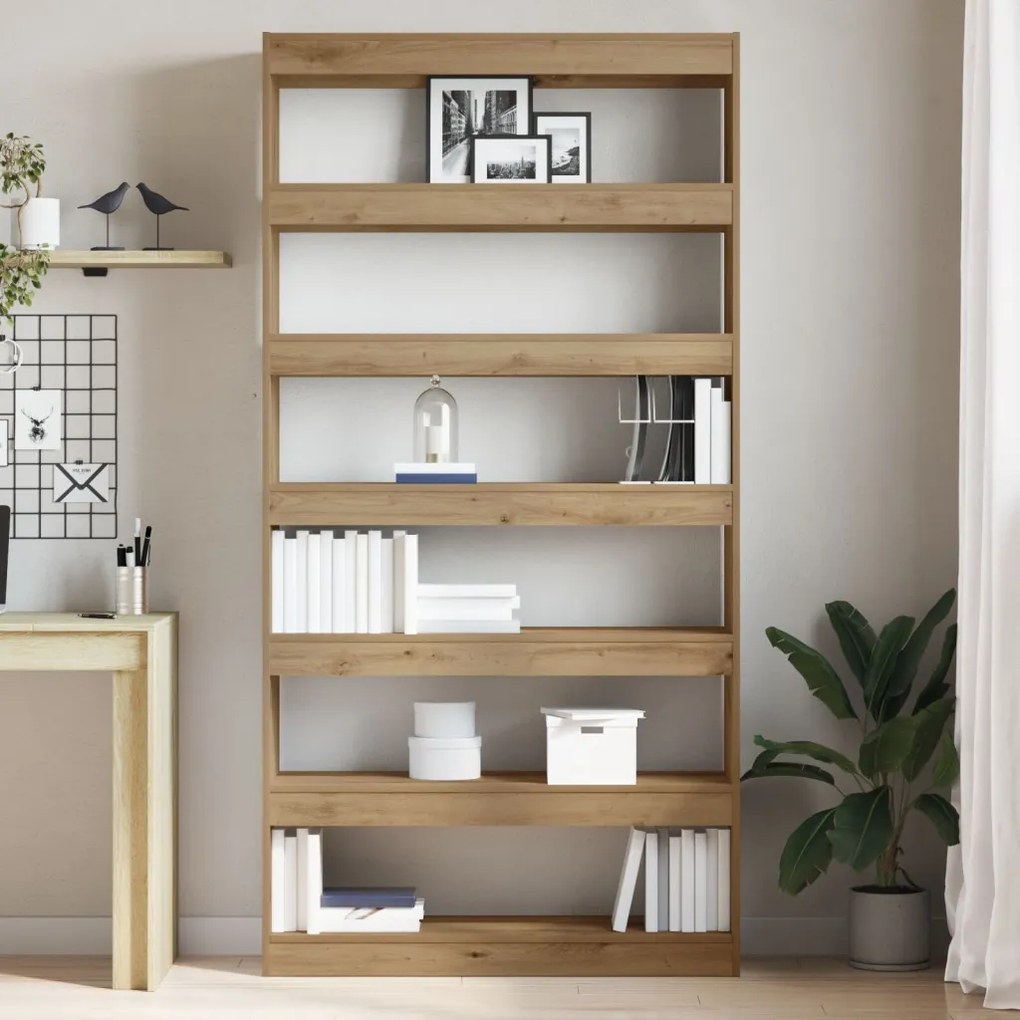 Könyvespolc Mesterséges tölgy Tömör fa 100 x 30 x 198 cm