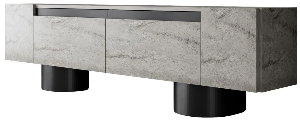 TV szekrény Bohem - Travertine, Black
