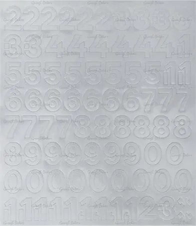 Öntapadós matrica, 2 cm-es, számlap, fehér (LUIN126)