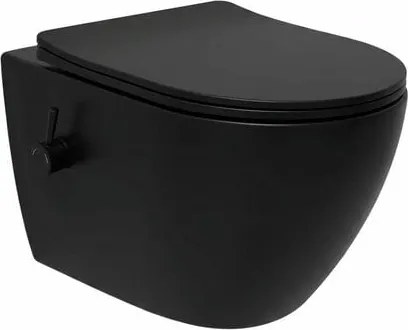WC bidével felakasztható SAT Fusion fekete matt felülettel hátsó kifolyással SATFUS11BFCBKM