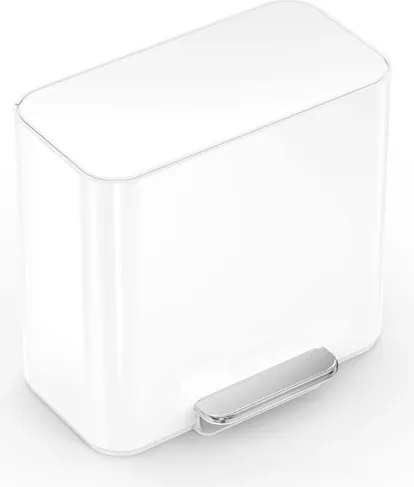 Simplehuman pedálos szelektív szemetes DUAL MINI 15 L fehér acél CW2122