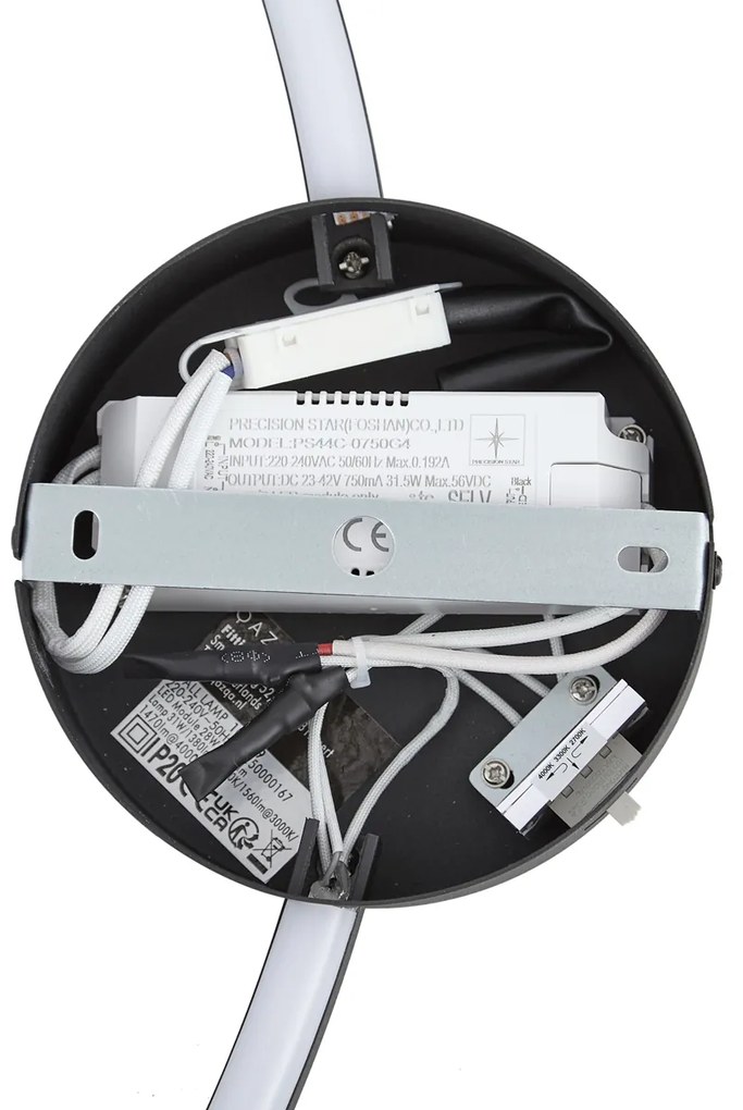 Design fali lámpa fekete 67cm LED-del, 3 fokozatban dimmelhető - Anello