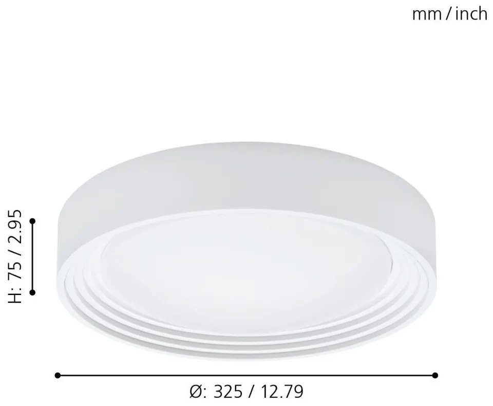 Eglo ONTANEDA 1 95693 fürdőszobai mennyezetlámpa, 11W LED, 3000K, 950 lm, IP44
