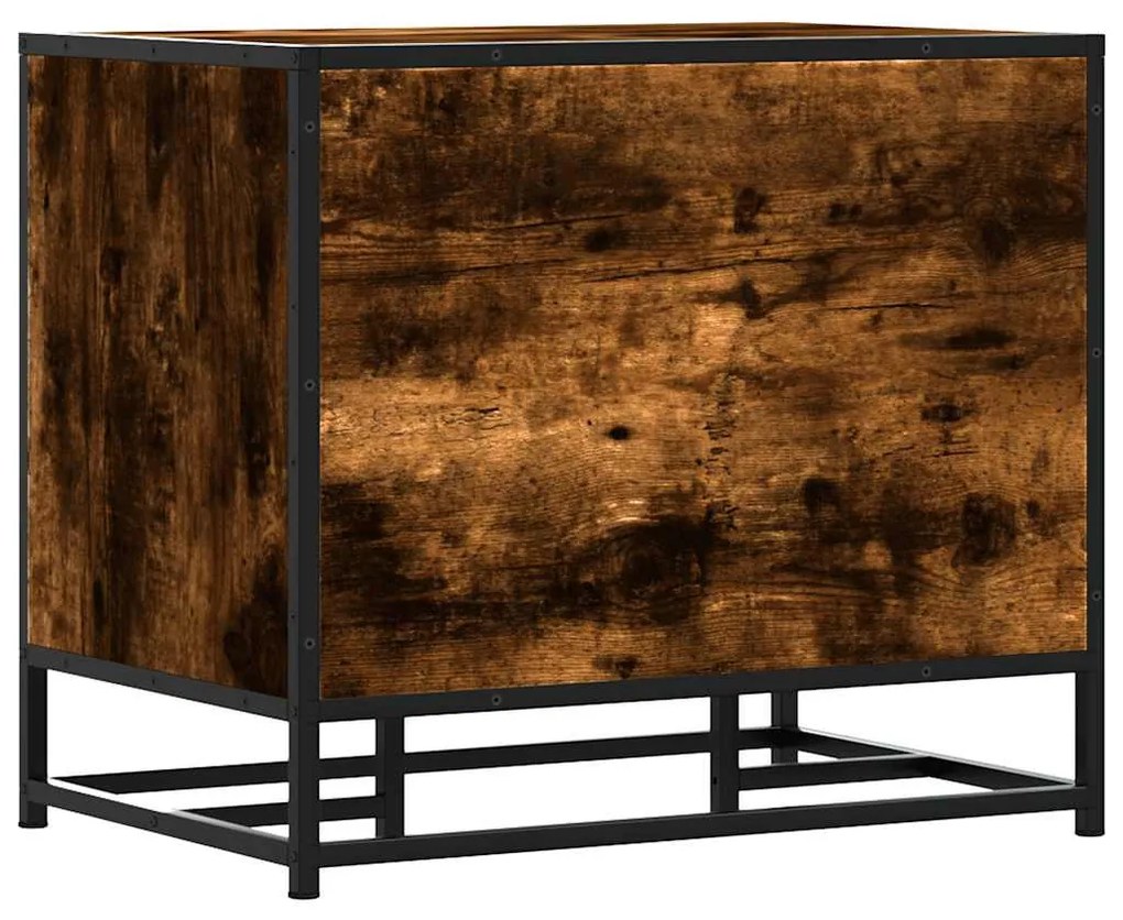 cipőpad füstölt tölgy 60x40x53,5 cm fából és fémből készült