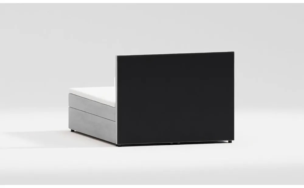 Világosszürke ágyneműtartós boxspring ágy 140x200 cm Flip – Ropez