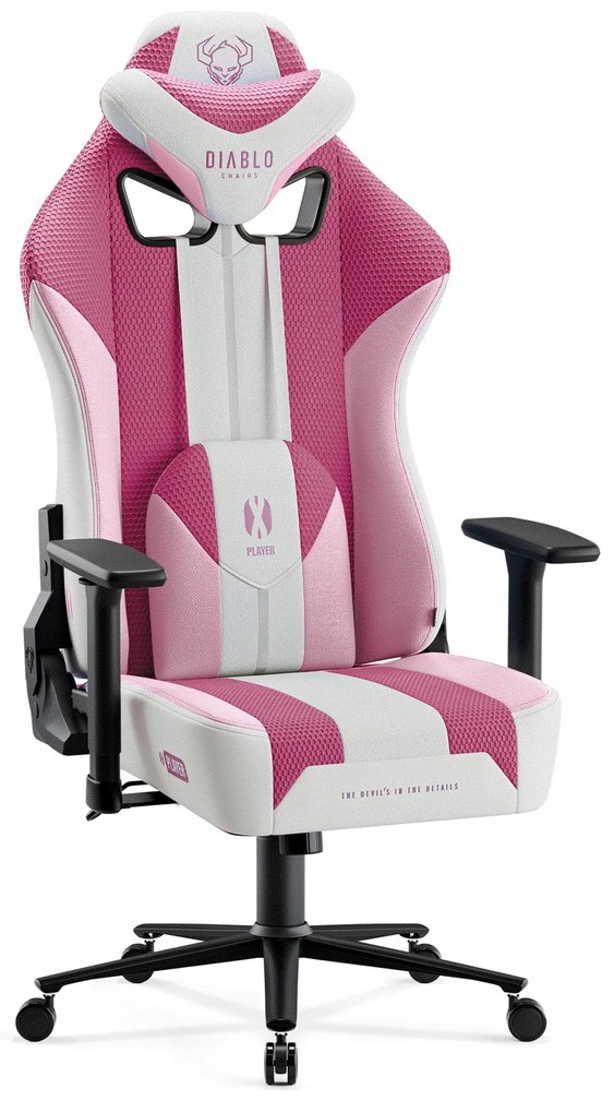 Diablo X-Player 2.0 szövet gamer szék Átlagos méret: Marshmallow Pink/Rózsaszín