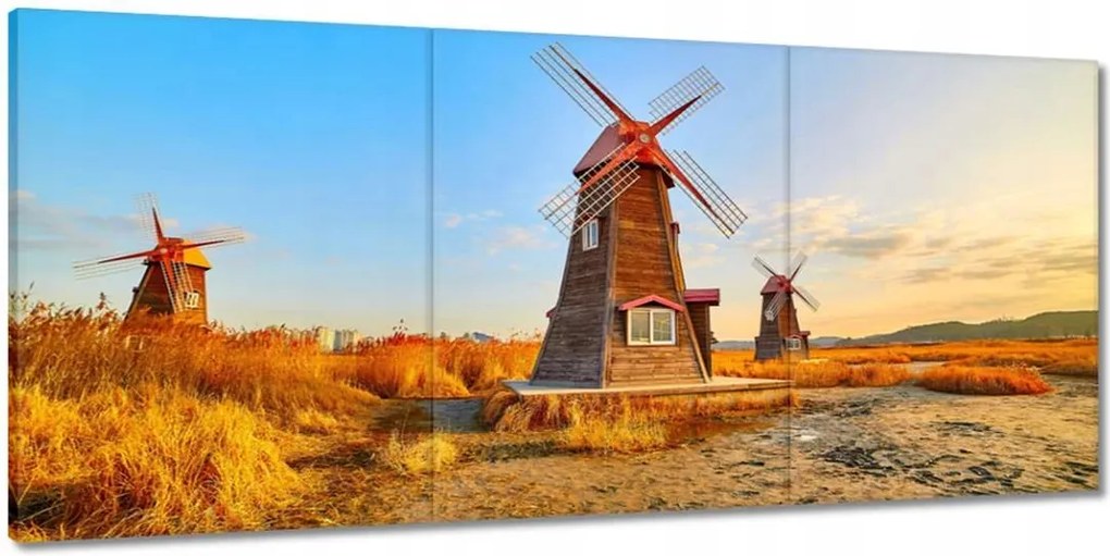 Festmények 150x70 Fa szélmalom