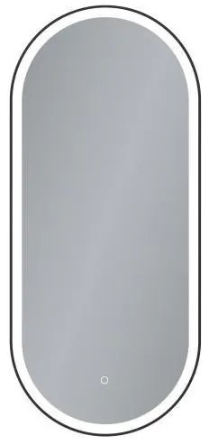 AREZZO design LED ovális okos tükör, fekete