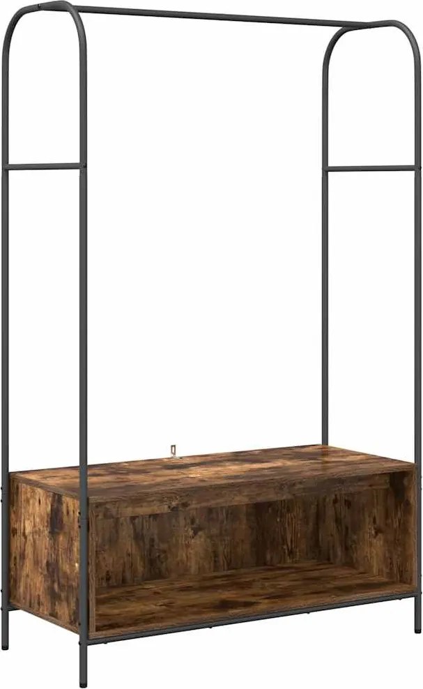 vidaXL Ruhafogó tárolóval Barna Tölgy 100 x 44 x 160 cm Faanyag