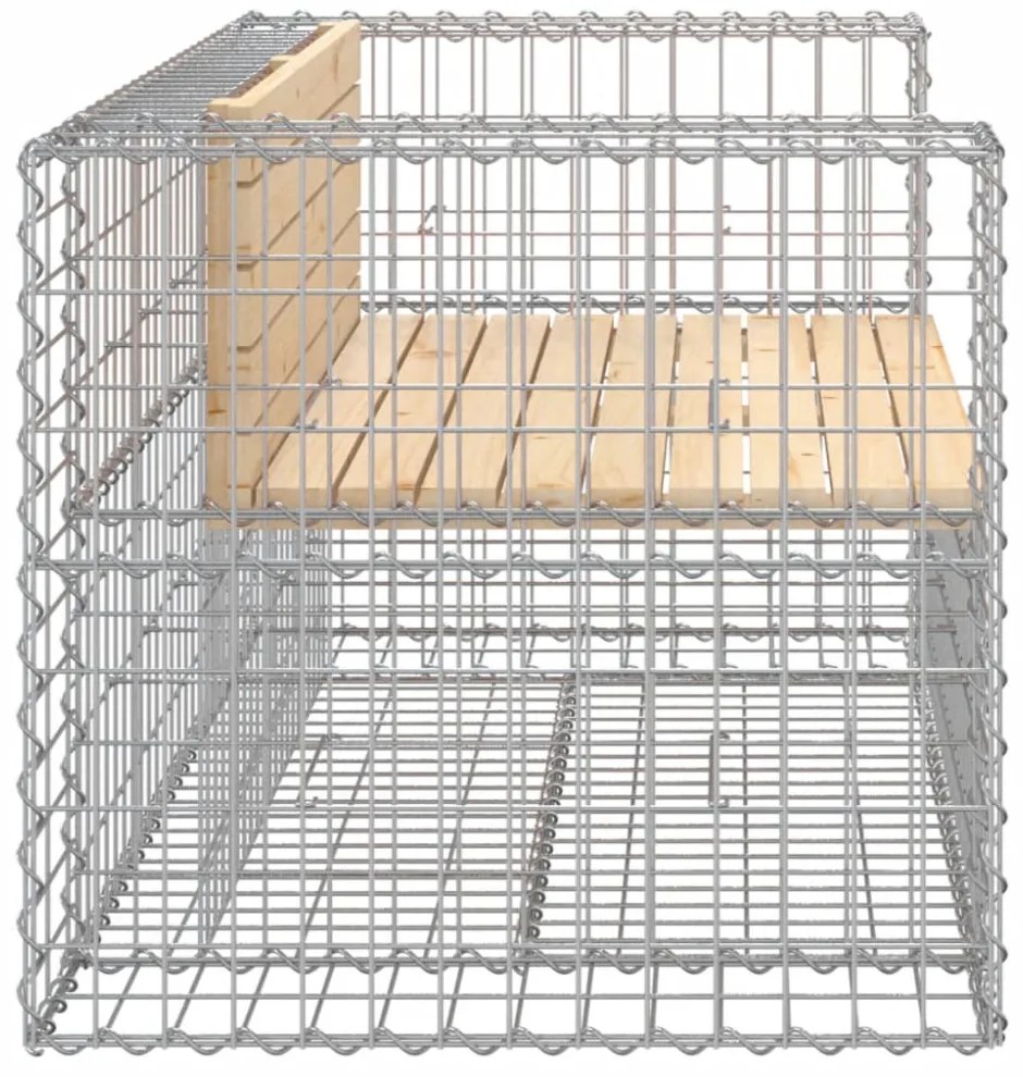 tömör fenyőfa gabion kerti pad 143x71x65,5 cm