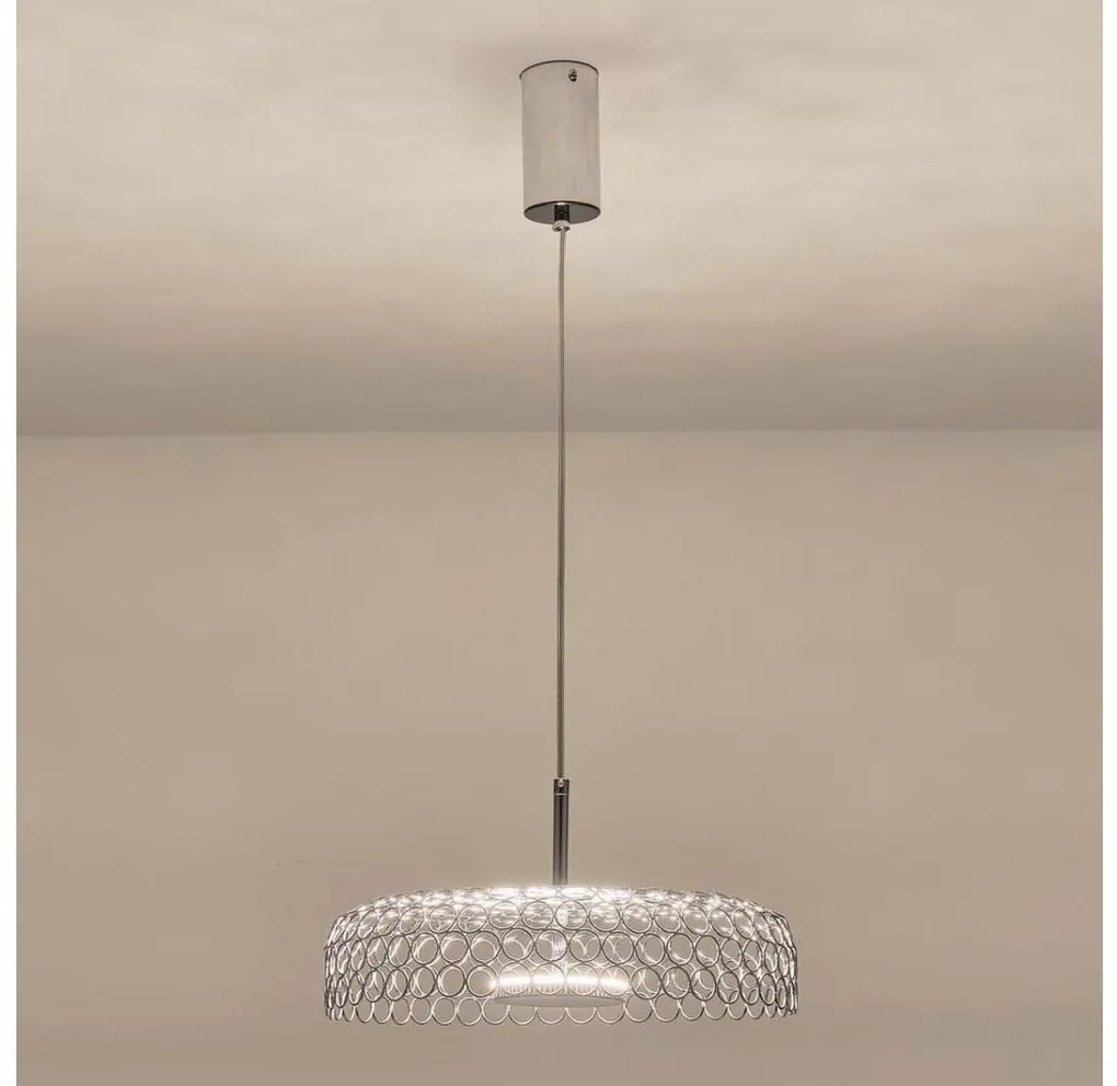 LED Csillár zsinóron LED/10W/230V 3000K fényezett króm átm. 35 cm