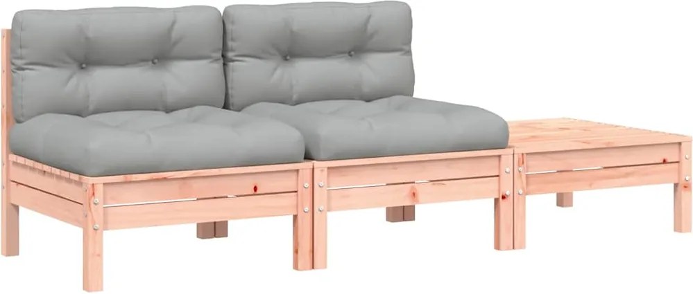 vidaXL kétszemélyes kerti kanapé párnával és lábzsámollyal