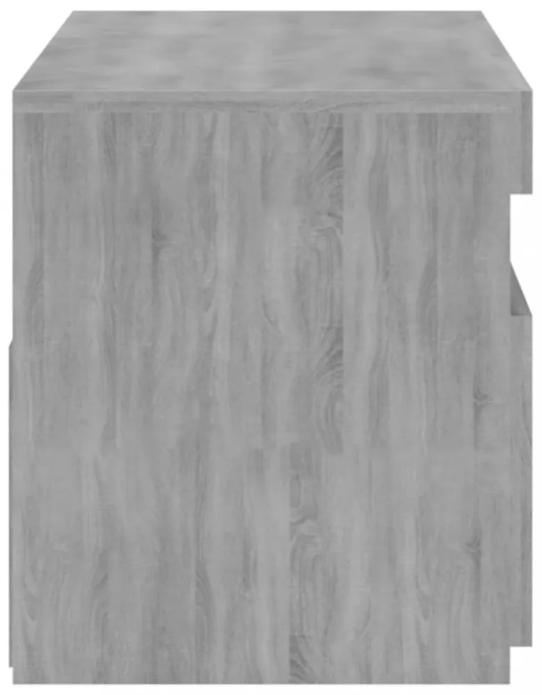szürke sonoma színű TV-szekrény LED-világítással 75x35x40 cm