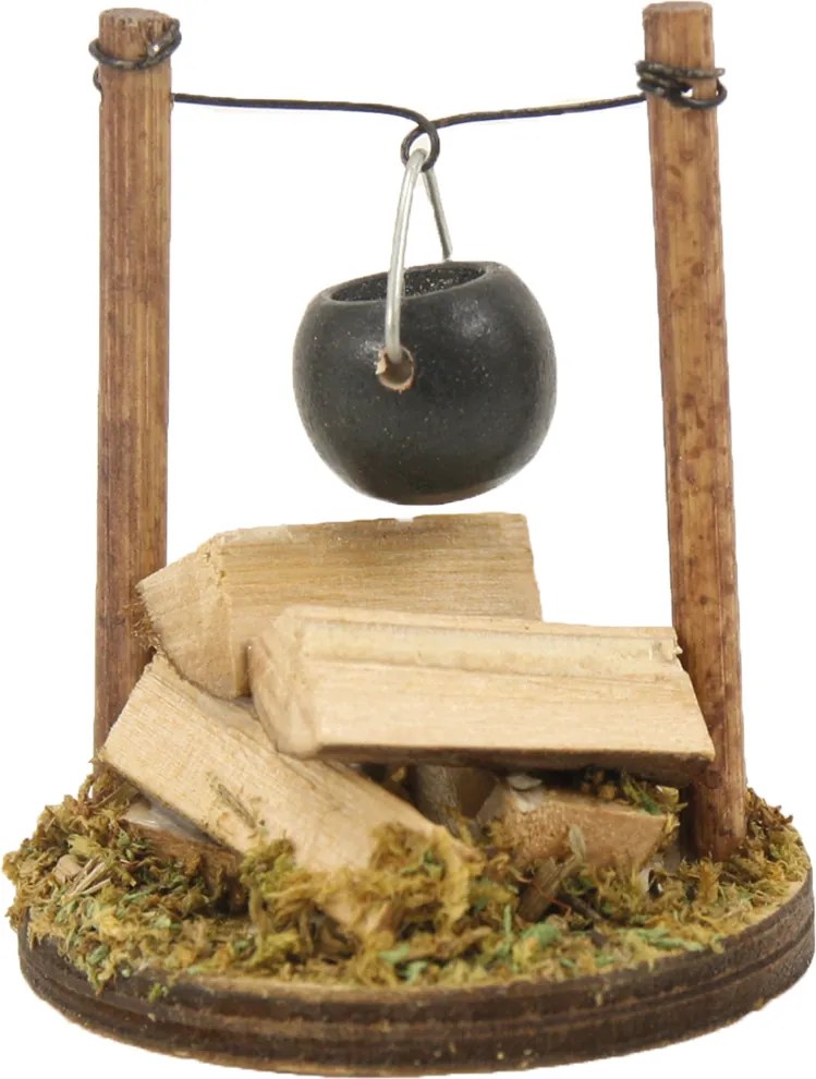 Kis tábortűz, világítás nélkül, betlehemhez- 5,5cm magas, 8-10cm-es figurákhoz