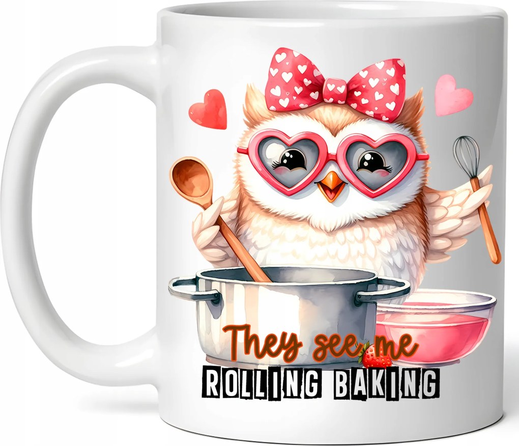 Látványos Bögre Aranyos Bagoly A Konyhában Kerámia Doboz 330ml