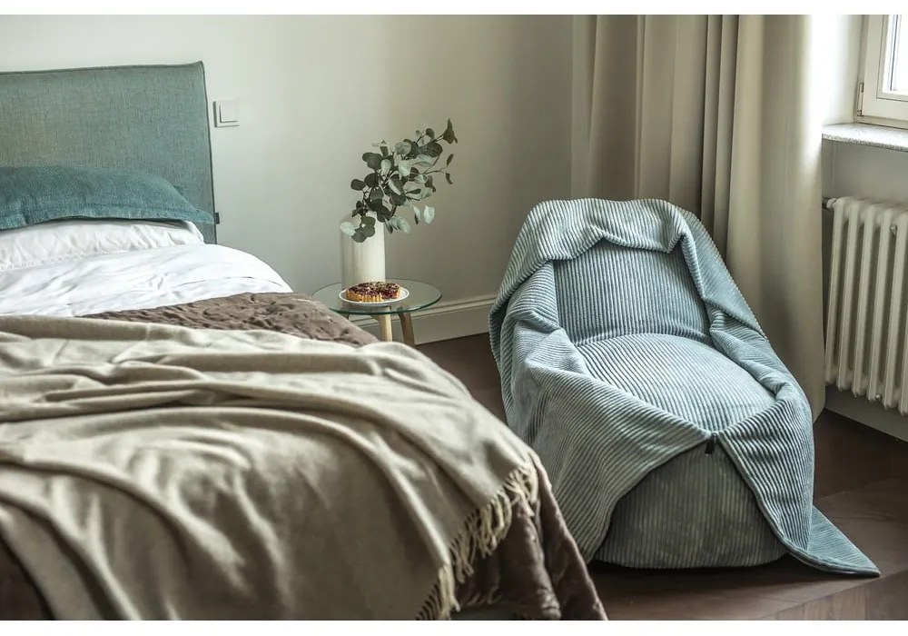 Fekete kordbársony gyerek babzsákfotel Cocoon 80 – SLOWDOWN