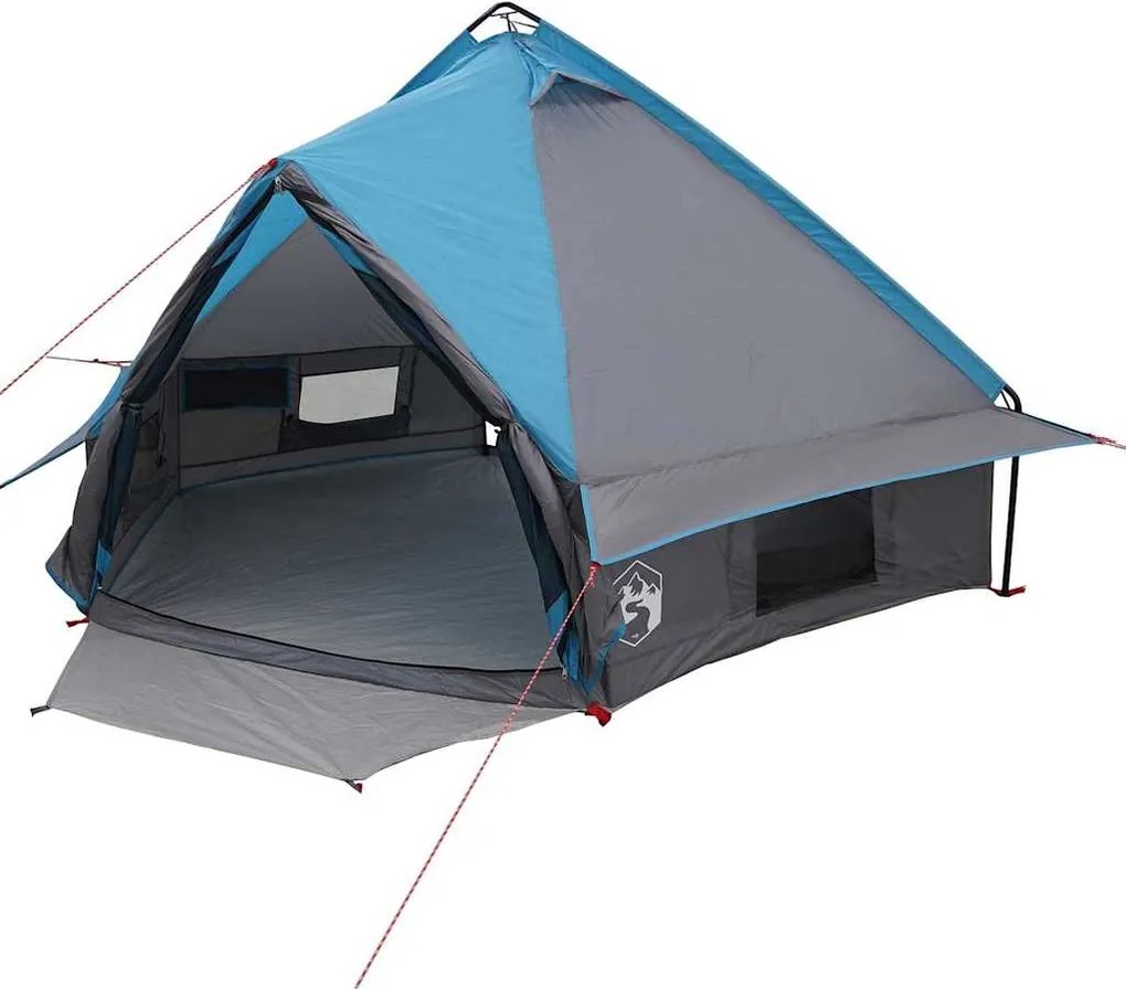 vidaXL Teepee sátor 4-fős tetővel Kék és Szürke 490 x 410 x 210 cm
