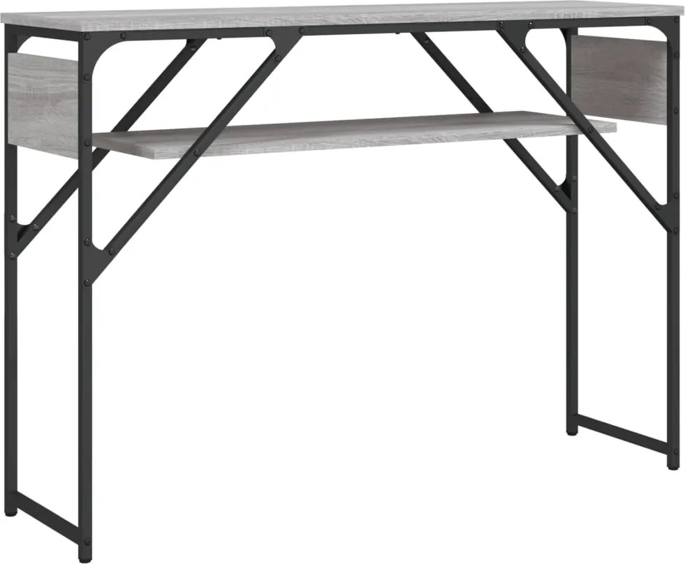 vidaXL szürke sonoma színű szerelt fa tálalóasztal polccal 105x30x75cm