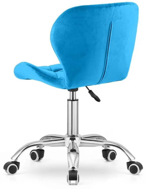 Dolgozószobai szett – összecsukható íróasztal ZARIMO 80×40 cm fehér + irodai szék AVOLA VELVET kék