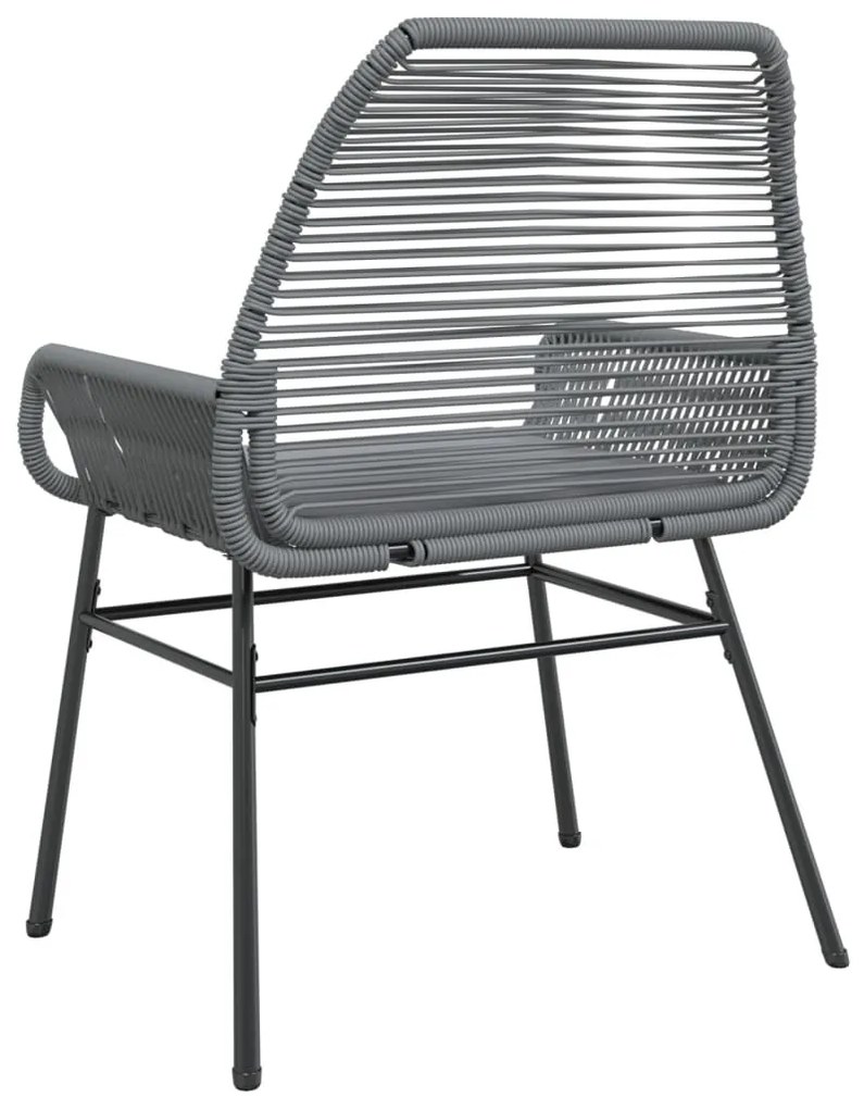 2 db szürke polyrattan kerti szék párnákkal