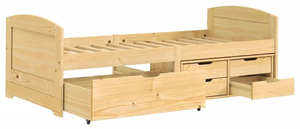 IRUN tömör fenyőfa kanapéágy 5 fiókkal 90 x 200 cm