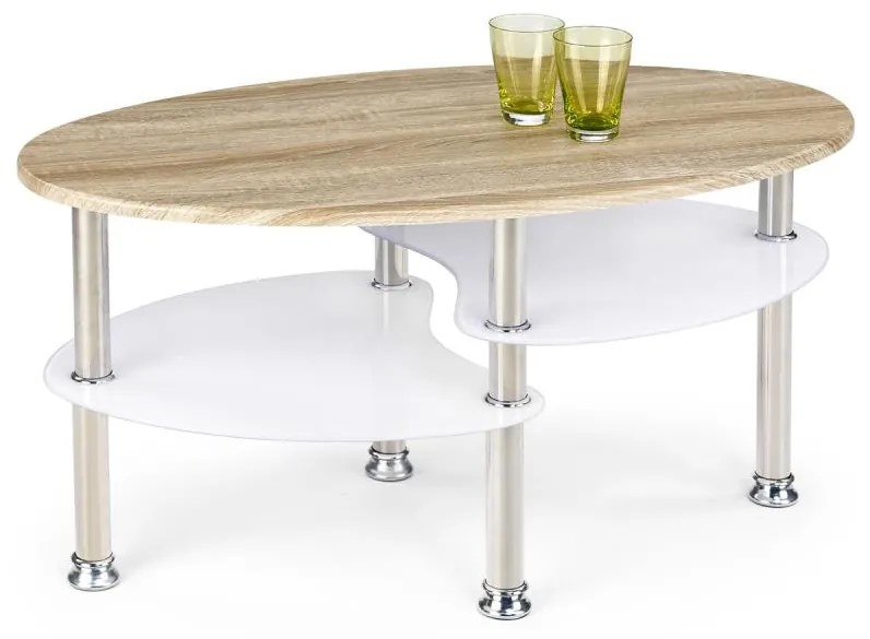 Dohányzóasztal PLURIO sonoma tölgy/fehér