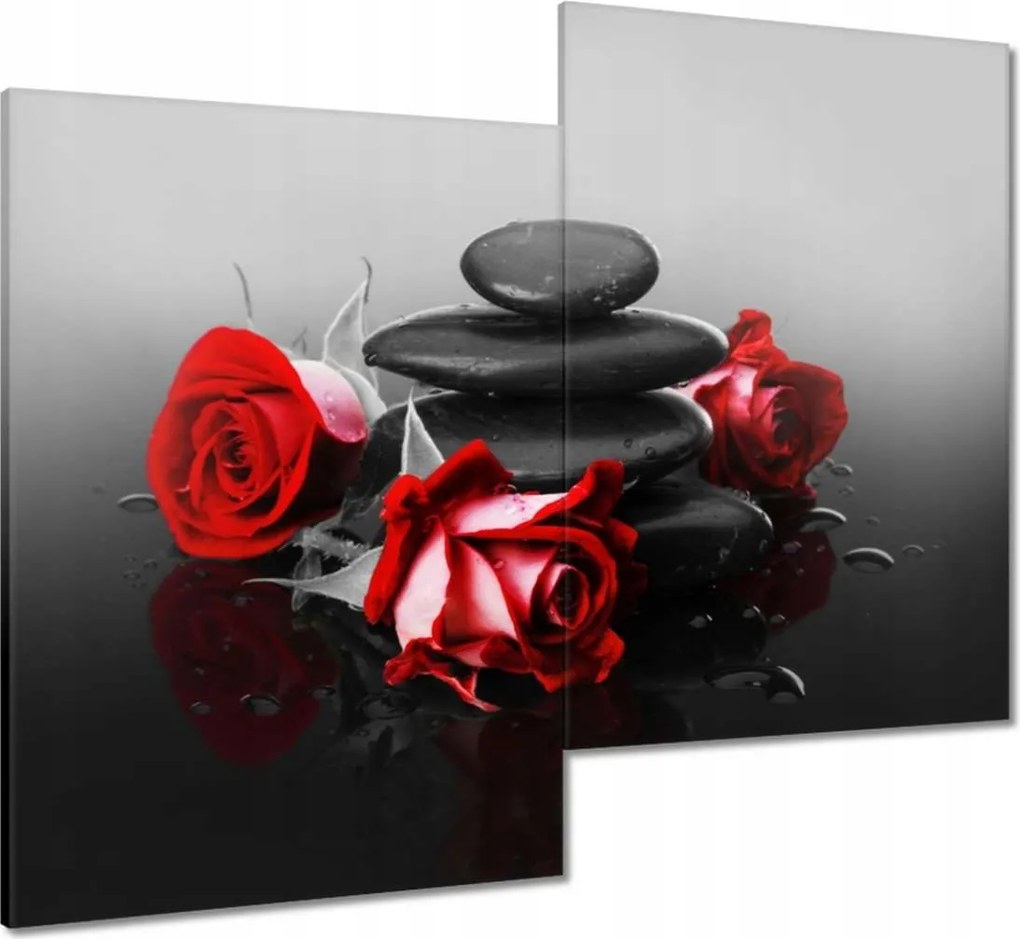 Vászonkép 80x70 Vörös rózsák Spa