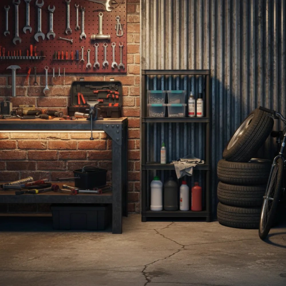 Műhelypolc STACKARO SOLID SMALL, 58x28x131,5cm, fekete Prosperplast