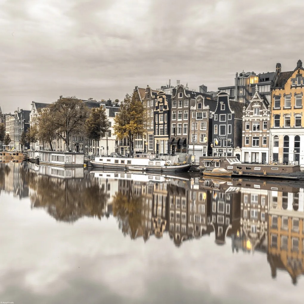 Poszter 40x40cm Csatorna Amszterdam városon át 3, Assaf Frank