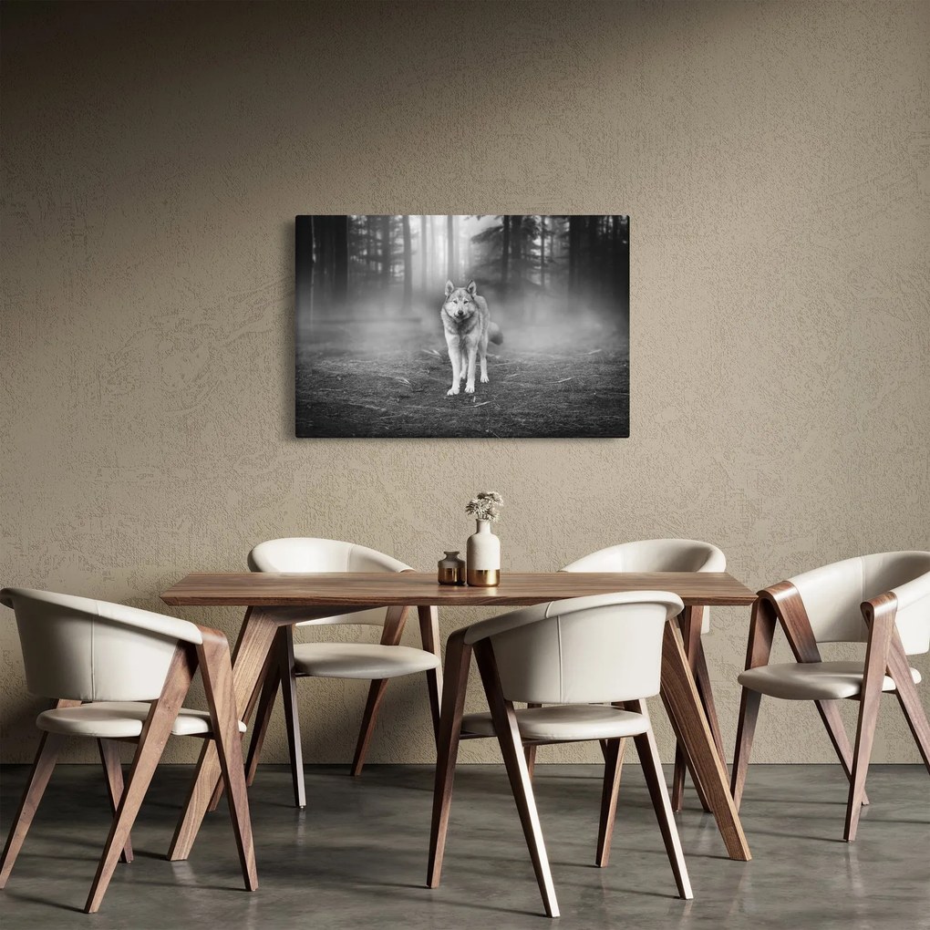 Kép - erdő őr, fekete-fehér (90x60 cm)