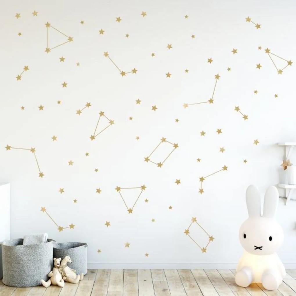 Falmatricák - arany csillagok GOLD STAR 60 x 60 cm