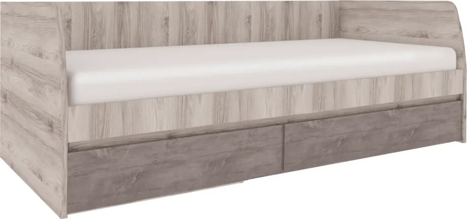 Ágy 2S, 90x200, nairobi gesztenye/onix, JESI NEW