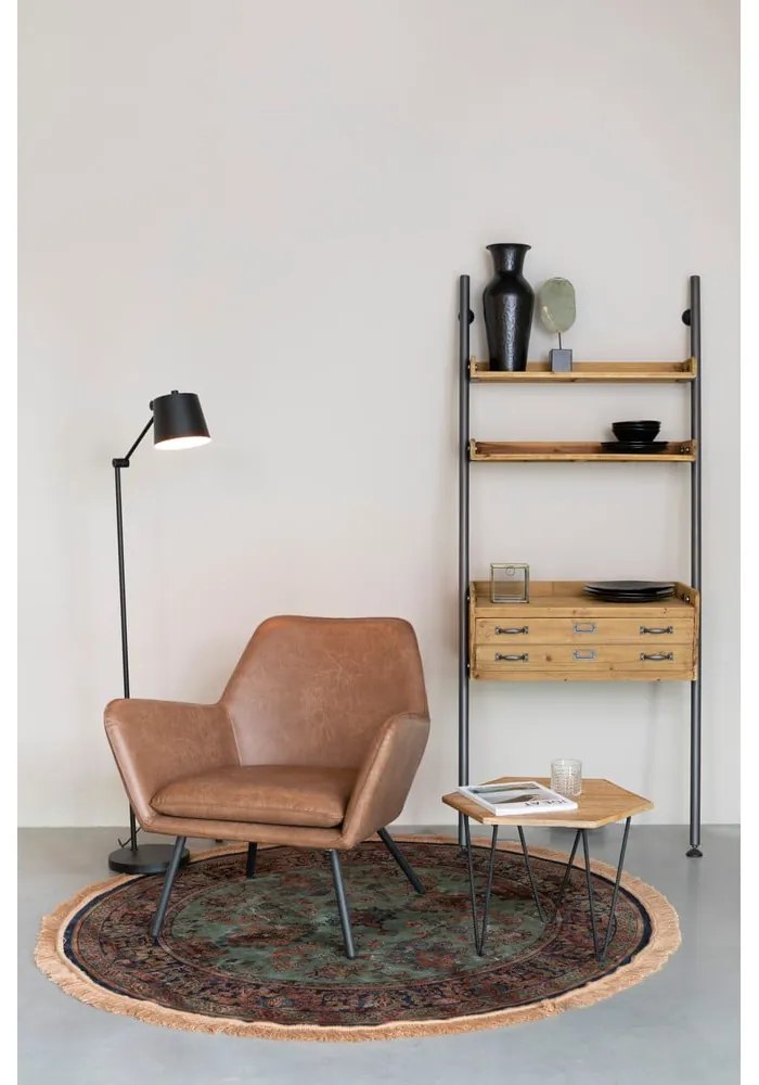 Fekete állólámpa fém búrával (magasság 135 cm) Hajo – White Label