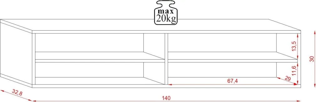 DERBY TV állvány 140 1 ajtós, fekete/fekete matt