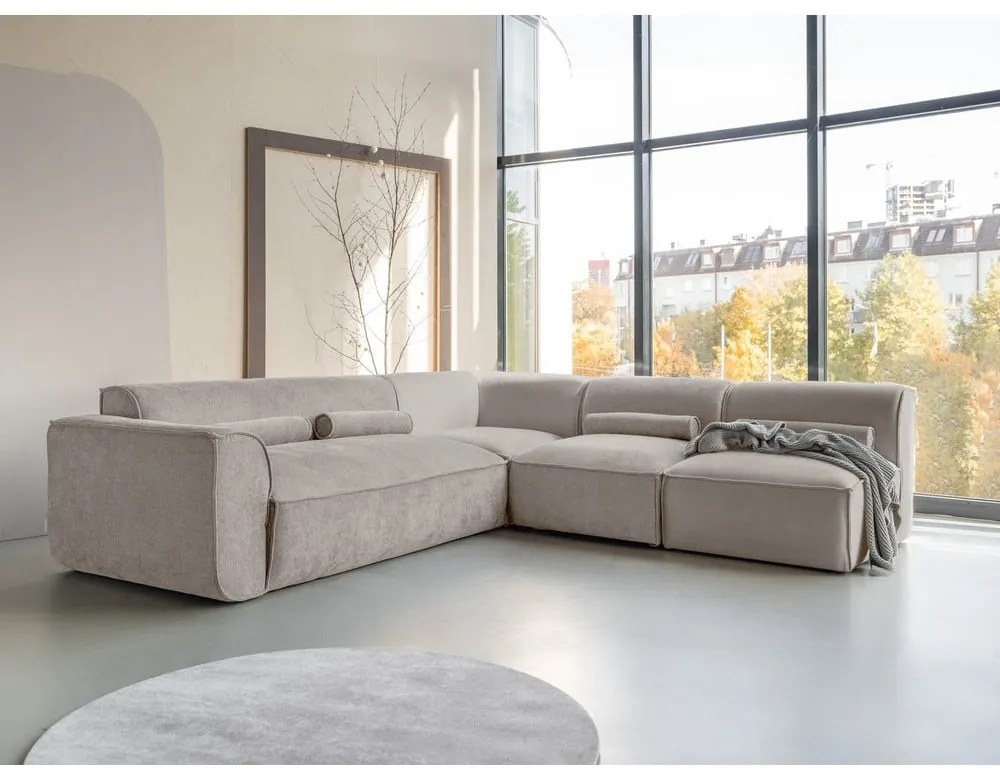 Bézs sarokkanapé (jobb oldali) Flex Felix – Miuform