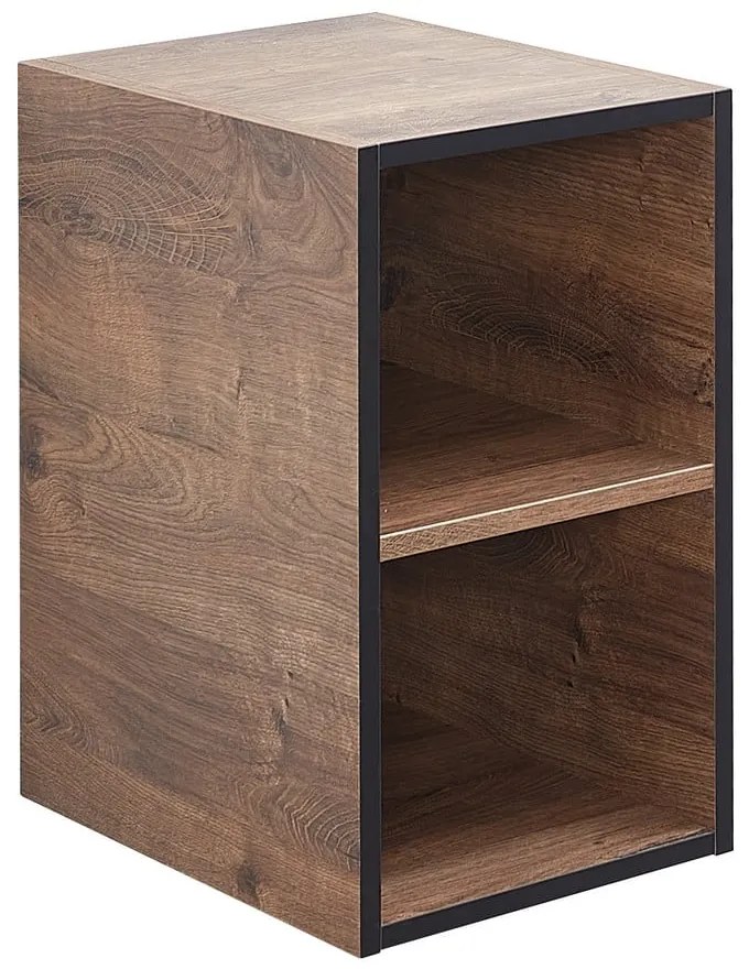 Barna alacsony fürdőszoba szekrény tölgyfa dekorral 30x51 cm Set 374 - Pelipal