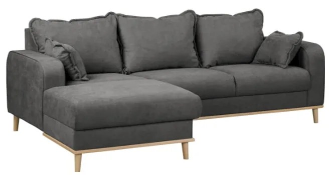 Sötétszürke sarokkanapé (bal oldali) Beata – Ropez