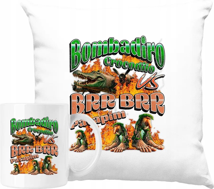 Bögre Szett Bombadiro párna Crocodilo brainrot 1 Ötlet Ajándék