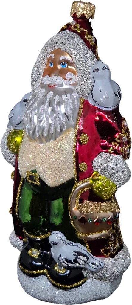 Kollekció Mikulás galambokkal Üveggömb