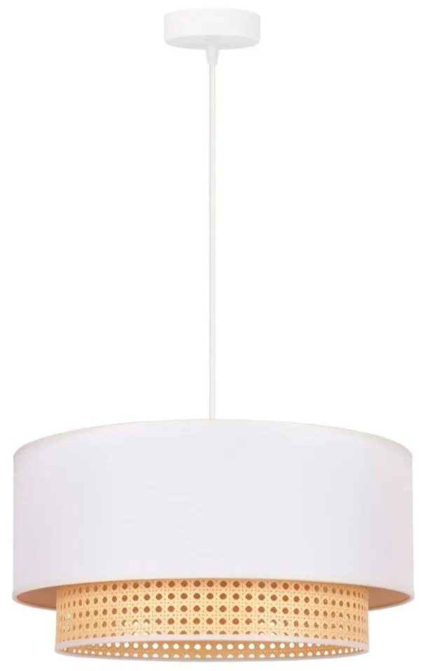Duolla - Csillár zsinóron BOHO 1xE27/15W/230V átm. 45 cm krémes/rattan